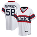 BIPIHUC C.White Sox #58 Seranthony Dom¡§anguez Player White T-shirt Home Game Stitched Jerseys
