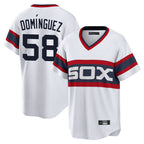 BIPIHUC C.White Sox #58 Seranthony Dom¡§anguez Player White T-shirt Home Game Stitched Jerseys