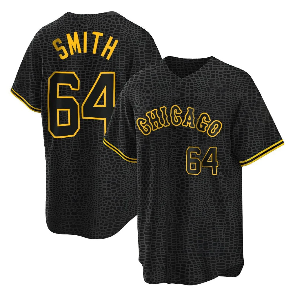 BIPIHUC C.White Sox #64 Shane Smith Player Black Snake Skin City Home Game Stitched Jerseys