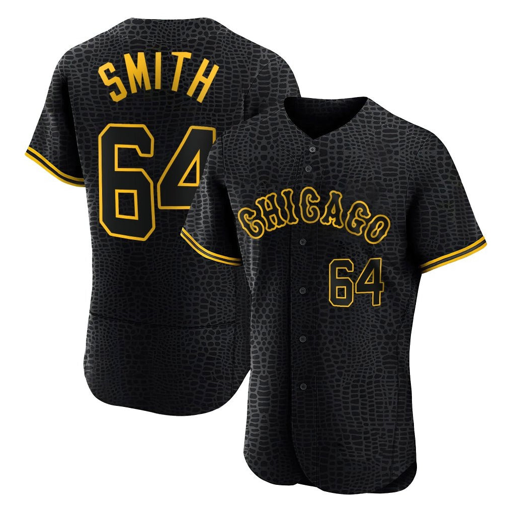 BIPIHUC C.White Sox #64 Shane Smith Player Black Snake Skin City Limited Elite Home Stitched Jerseys