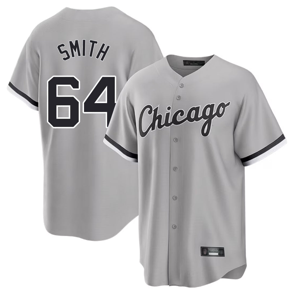 BIPIHUC C.White Sox #64 Shane Smith Player Gray Home Game Stitched Jerseys