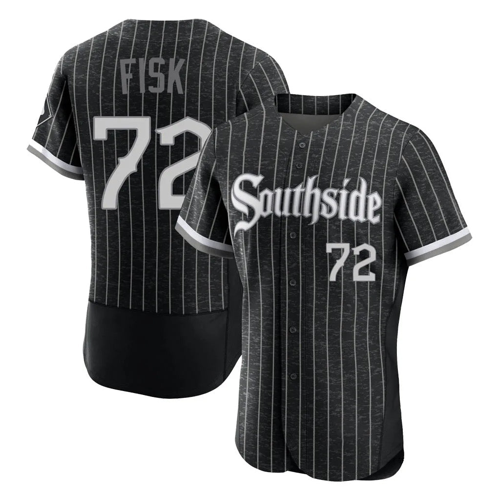 BIPIHUC C.White Sox #72 Carlton Fisk Player Black City Connect Limited Elite Home Stitched Jerseys