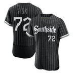 BIPIHUC C.White Sox #72 Carlton Fisk Player Black City Connect Limited Elite Home Stitched Jerseys