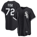 BIPIHUC C.White Sox #72 Carlton Fisk Player Black Home Game Stitched Jerseys