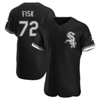 BIPIHUC C.White Sox #72 Carlton Fisk Player Black Limited Elite Home Stitched Jerseys