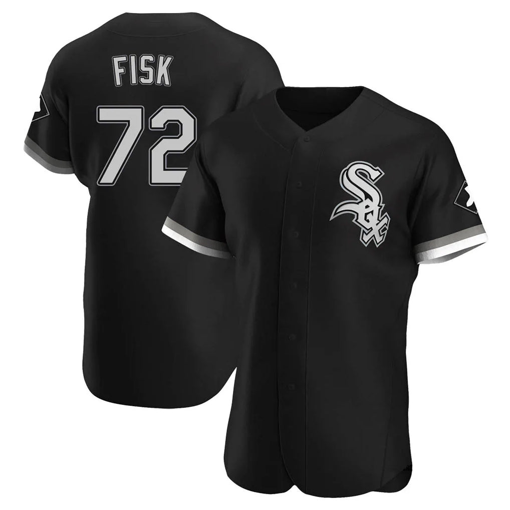 BIPIHUC C.White Sox #72 Carlton Fisk Player Black Limited Elite Home Stitched Jerseys