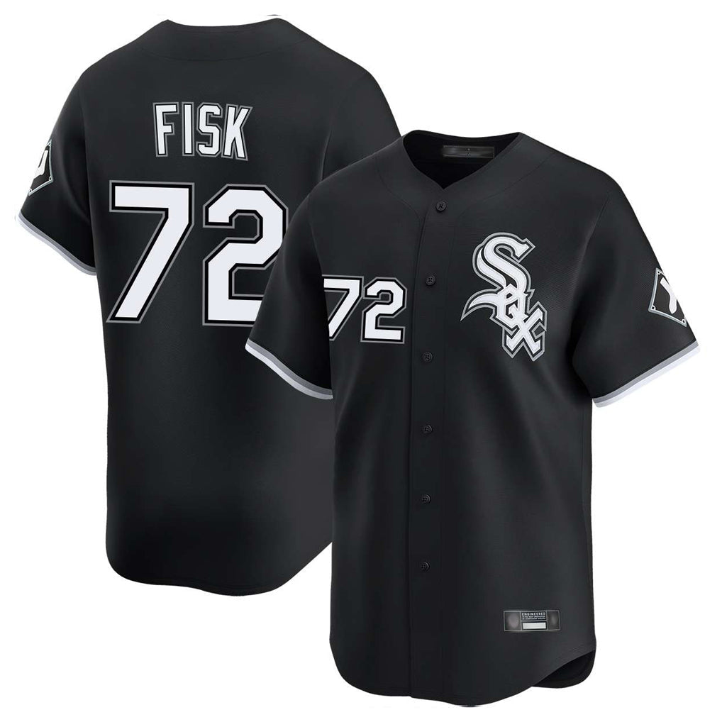 BIPIHUC C.White Sox #72 Carlton Fisk Player Black Limited Home Stitched Jerseys