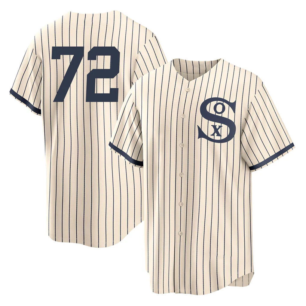 BIPIHUC C.White Sox #72 Carlton Fisk Player Cream Field of Dreams Home Game Stitched Jerseys