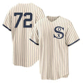 BIPIHUC C.White Sox #72 Carlton Fisk Player Cream Field of Dreams Home Game Stitched Jerseys