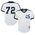 BIPIHUC C.White Sox #72 Carlton Fisk Player White Mitchell & Ness Cooperstown Collection Mesh Game Stitched Jerseys