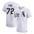 BIPIHUC C.White Sox #72 Carlton Fisk Player White Stripe Limited Elite Home Stitched Jerseys