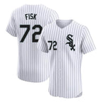 BIPIHUC C.White Sox #72 Carlton Fisk Player White Stripe Limited Elite Home Stitched Jerseys