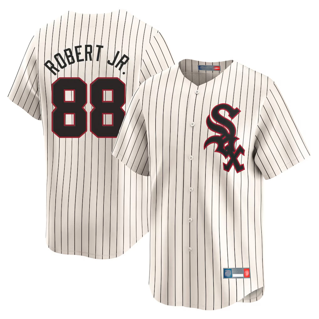BIPIHUC C.White Sox #88 Luis Robert Jr Player Cream Cooperstown Collection Limited Home Stitched Jerseys