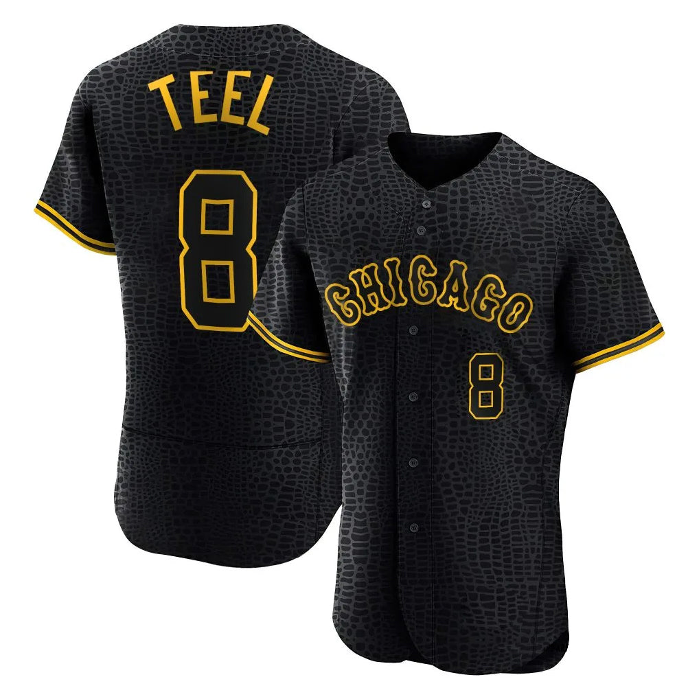BIPIHUC C.White Sox #8 Kyle Teel Player Black Snake Skin City Limited Elite Home Stitched Jerseys