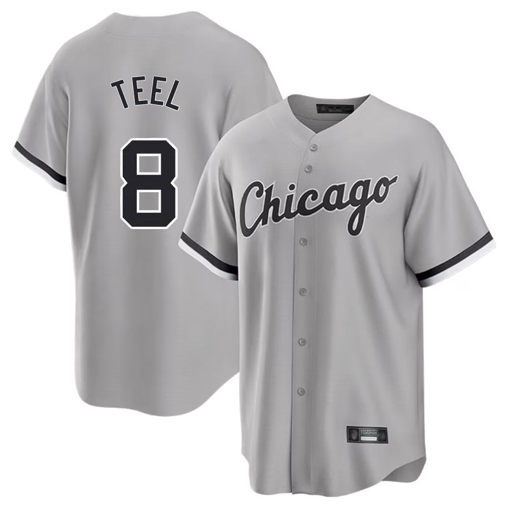 BIPIHUC C.White Sox #8 Kyle Teel Player Gray Home Game Stitched Jerseys