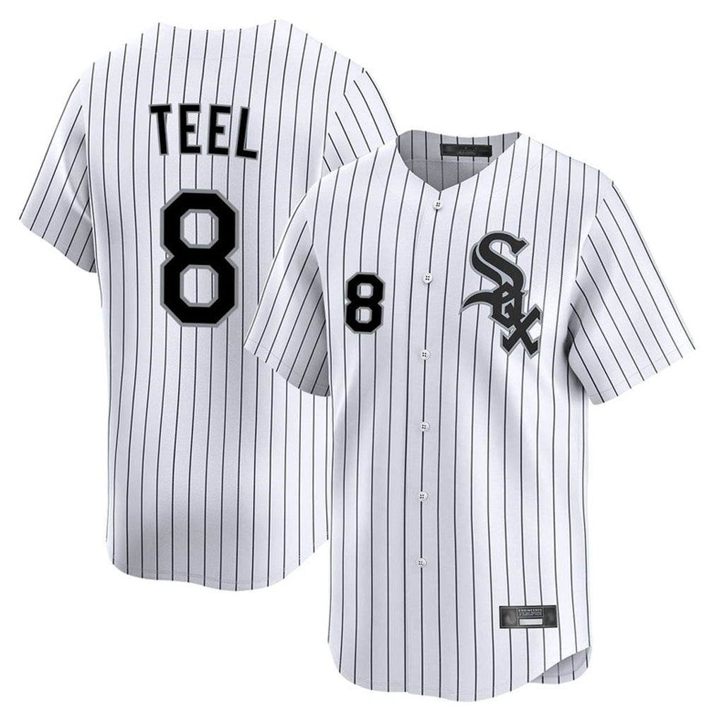 BIPIHUC C.White Sox #8 Kyle Teel Player White Stripe Limited Home Stitched Jerseys