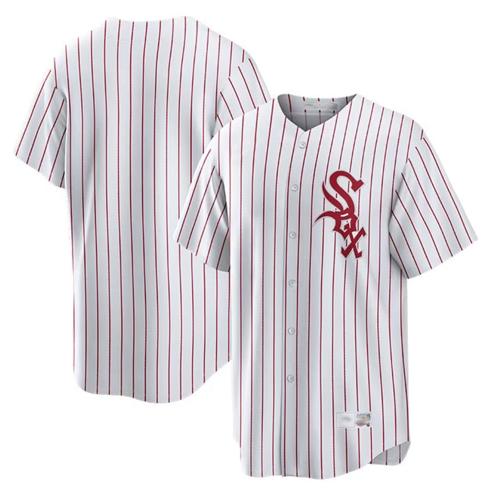 BIPIHUC C.White Sox ## White Sox Blank Player Red Stripe White Home Game Stitched Jerseys