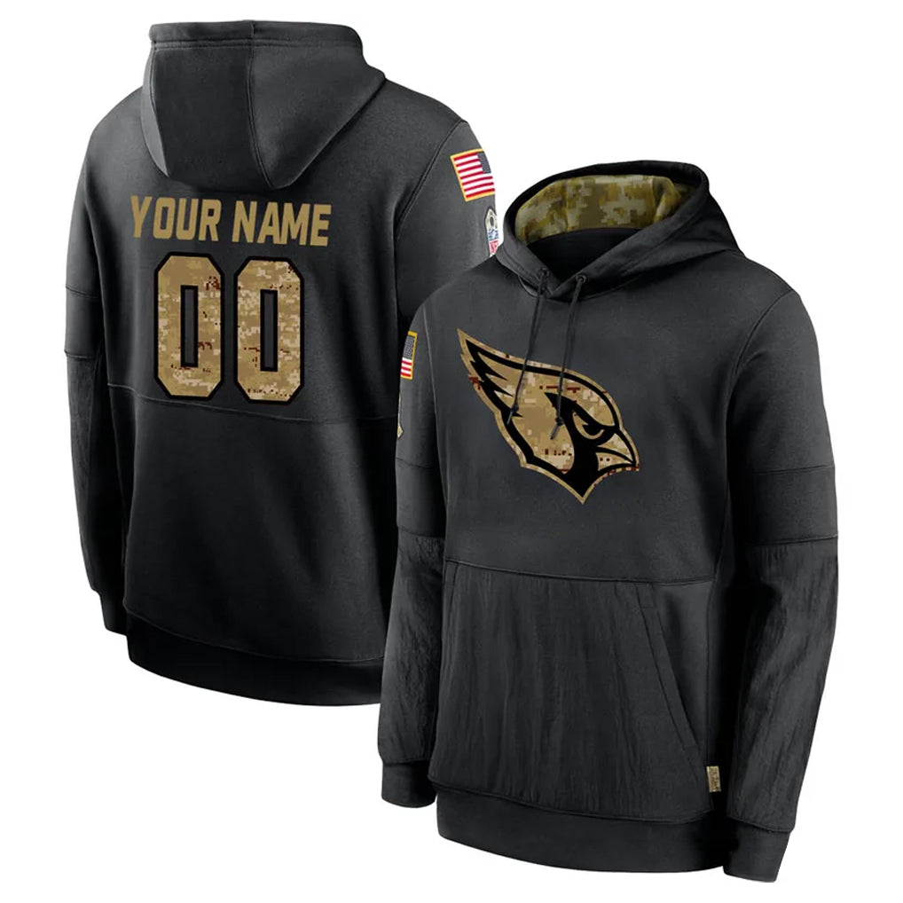 BIPIHUC Custom A.Cardinals Black Salute to Service Hoodies Any Name & Numbers Stitched Jerseys