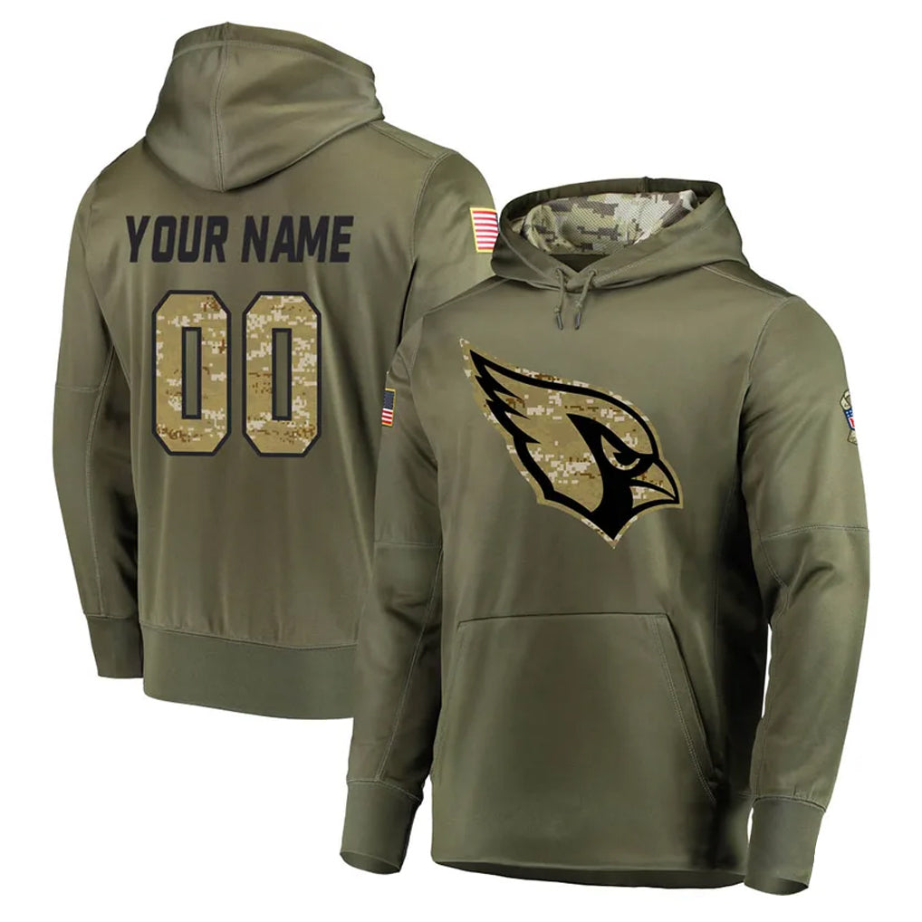 BIPIHUC Custom A.Cardinals Olive Salute to Service Limited Hoodie Any Name & Numbers Stitched Jerseys
