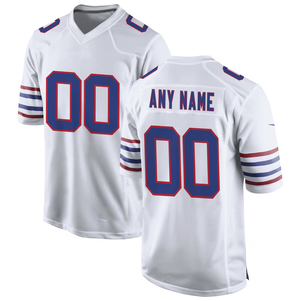 BIPIHUC Custom B.Bills White Alternate Game Stitched Jerseys