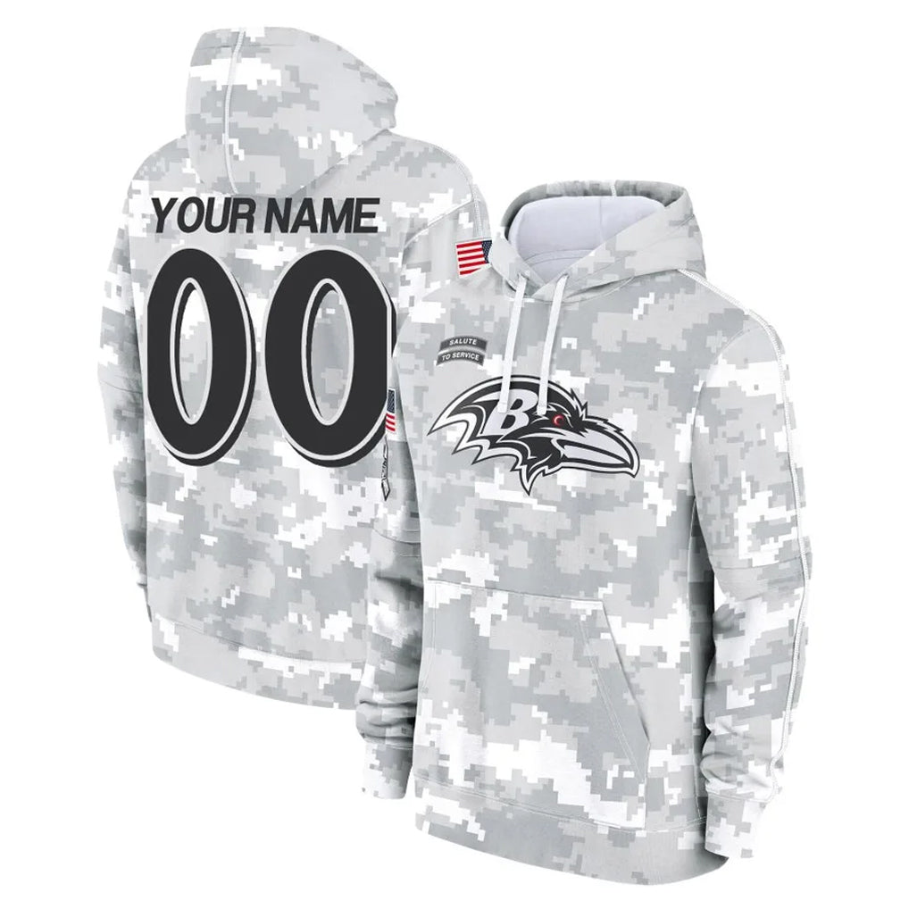 BIPIHUC Custom B.Ravens Black Pullover Hoodie Any Name & Numbers Stitched Jerseys