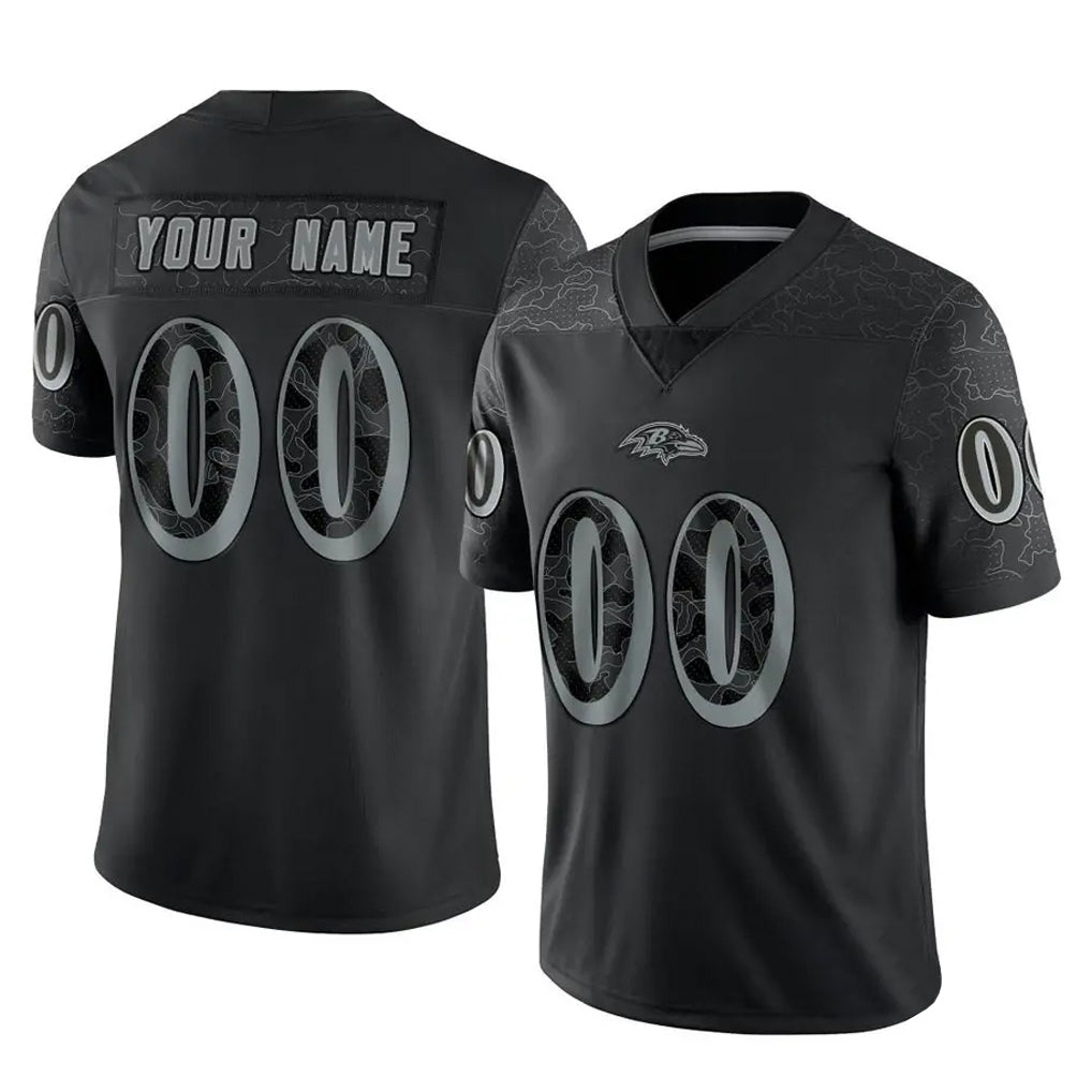 BIPIHUC Custom B.Ravens Black RFLCTV Limited Any Name & Numbers Stitched Jerseys