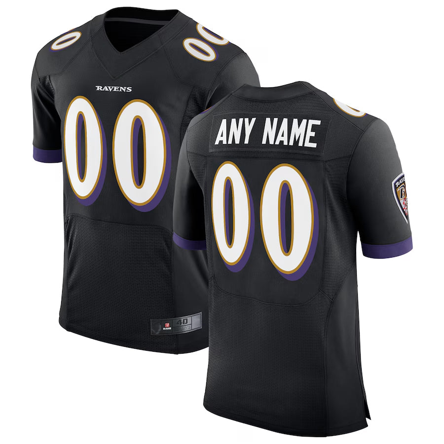 BIPIHUC Custom B.Ravens Black Speed Machine Elite Stitched Jerseys