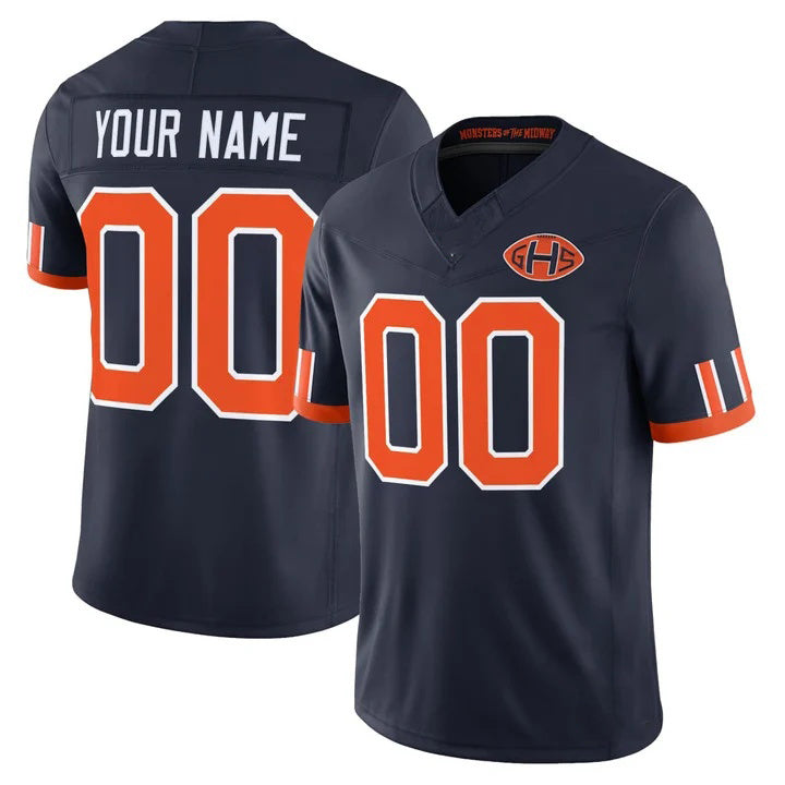 BIPIHUC Custom C.Bears Navy Rivalries Jersey - All Stitched