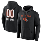 BIPIHUC Custom C.Bengals Black Personalized Name & Number Team Wordmark Pullover Hoodie Stitched Jerseys