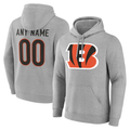 BIPIHUC Custom C.Bengals Gray Team Authentic Personalized Name & Number Hoodie Stitched Jerseys