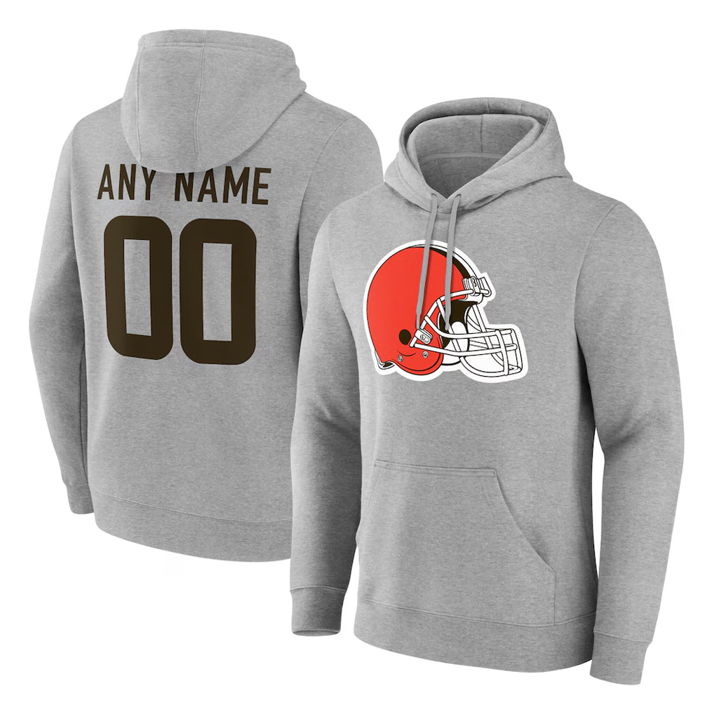 BIPIHUC Custom C.Browns Gray Salute to Service Pullover Hoodie Limited Any Name & Numbers Stitched Jerseys