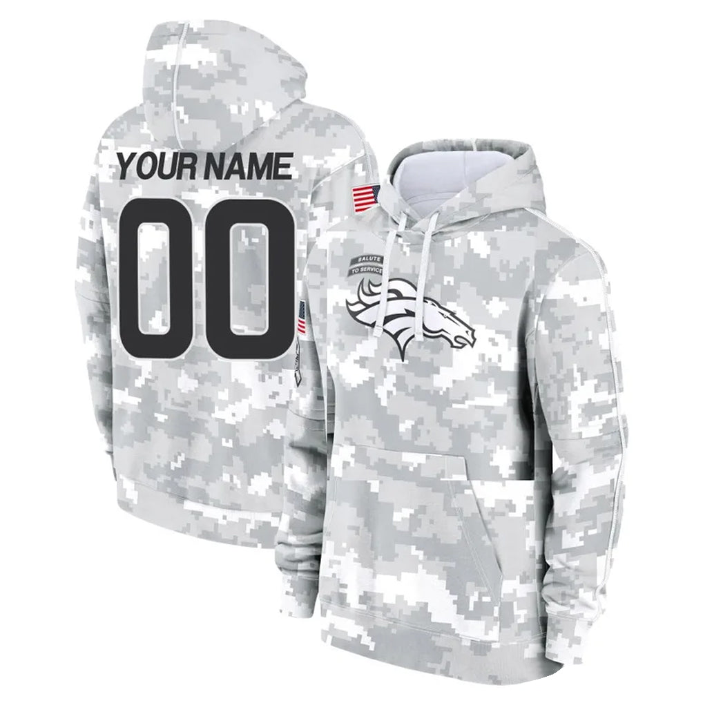 BIPIHUC Custom D.Broncos Arctic Camo Salute to Service Hoodies Limited Any Name & Numbers Stitched Jerseys