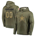 BIPIHUC Custom D.Cowboys Olive Salute to Service Pullover Hoodies Home Game Any Name & Numbers Stitched Jerseys