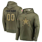 BIPIHUC Custom D.Cowboys Olive Salute to Service Pullover Hoodies Home Game Any Name & Numbers Stitched Jerseys