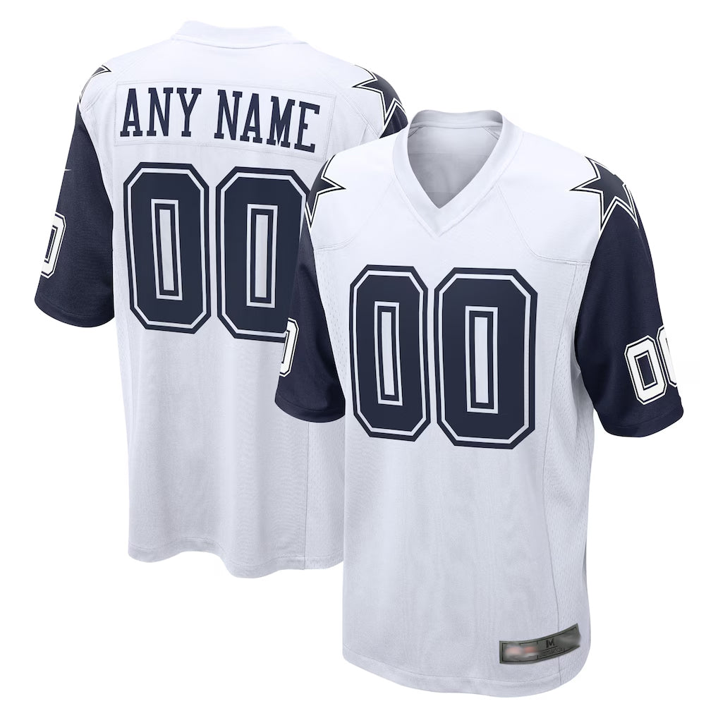BIPIHUC Custom D.Cowboys White-Navy Home Game Any Name & Numbers Stitched Jerseys