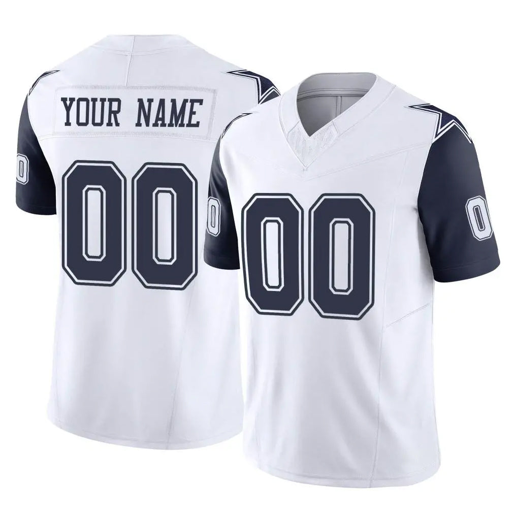BIPIHUC Custom D.Cowboys White-Navy Limited Vapor F.U.S.E. Home Game Any Name & Numbers Stitched Jerseys