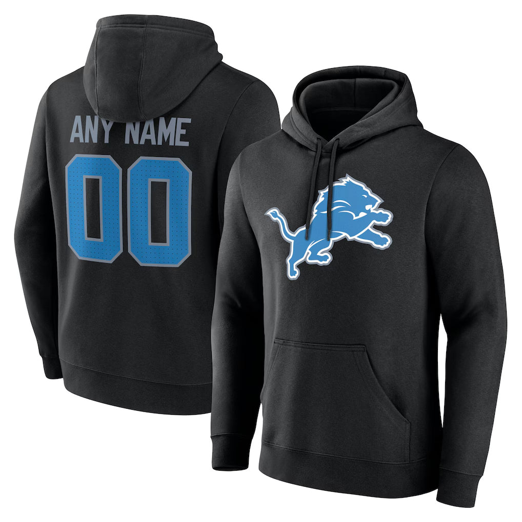 BIPIHUC Custom D.Lions Black Pullover Hoodies Limited Any Name & Numbers Stitched Jerseys