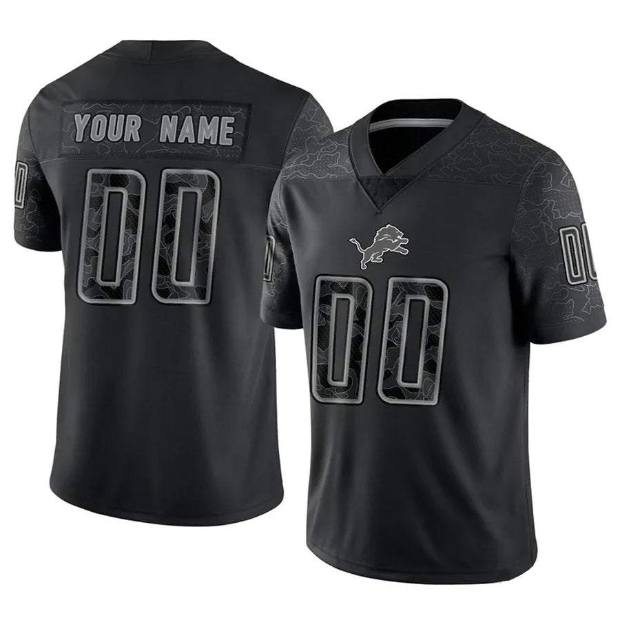 BIPIHUC Custom D.Lions Black RFLCTV Limited Stitched Jerseys