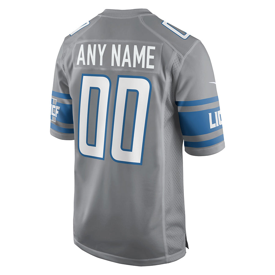 BIPIHUC Custom D.Lions Gray Replica Game Stitched Jerseys