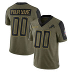 BIPIHUC Custom D.Lions Olive Salute To Service Limited Game Any Name & Numbers Stitched Jerseys