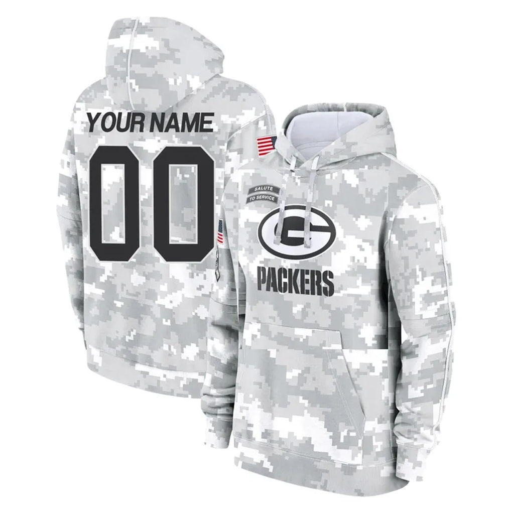 BIPIHUC Custom GB.Packers Arctic Camo Salute to Service Hoodies Limited Game Any Name & Numbers Stitched Jerseys