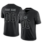 BIPIHUC Custom GB.Packers Black REFLECTIVE Limited Stitched Jerseys