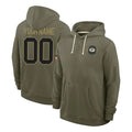 BIPIHUC Custom GB.Packers Olive Salute to Service Pullover Hoodies Limited Any Name & Numbers Stitched Jerseys