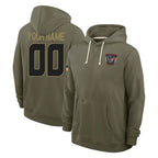 BIPIHUC Custom H.Texans Olive Salute to Service Pullover Hoodies Any Name & Numbers Stitched Jerseys