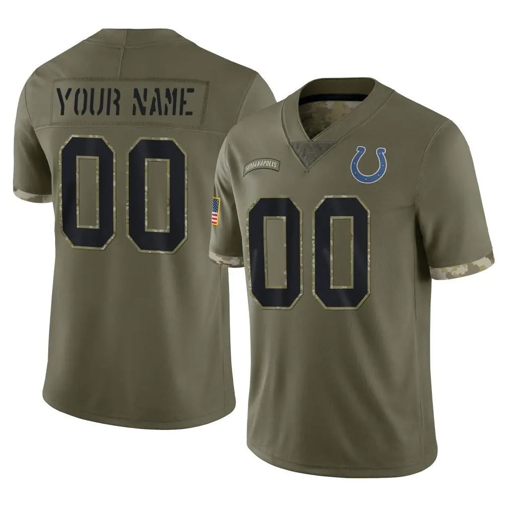 BIPIHUC Custom IN.Colts Olive Salute To Service Limited Any Name & Numbers Stitched Jerseys