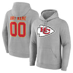 BIPIHUC Custom KC.Chiefs Gray Pullover Hoodies Limited Any Name & Numbers Stitched Jerseys