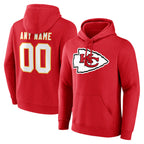 BIPIHUC Custom KC.Chiefs Red LoGo Pullover Hoodies Limited Any Name & Numbers Stitched Jerseys