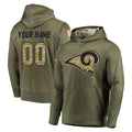 BIPIHUC Custom LA.Rams Olive Salute to Service Pullover Hoodies Home Game Any Name & Numbers Stitched Jerseys