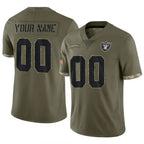 BIPIHUC Custom LV.Raiders  Salute To Service Olive Stitched Jerseys