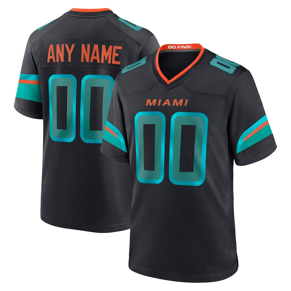 BIPIHUC Custom M.Dolphins Black Pitch Rivalries Collection Home Game Any Name & Numbers Stitched Jerseys